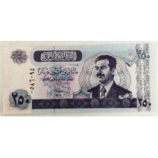 IRAQ 2002 . TWO HUNDRED AND FIFTY 250  DINARS BANKNOTE